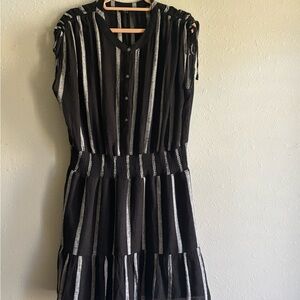 Rails black and White Striped Women's Dress
